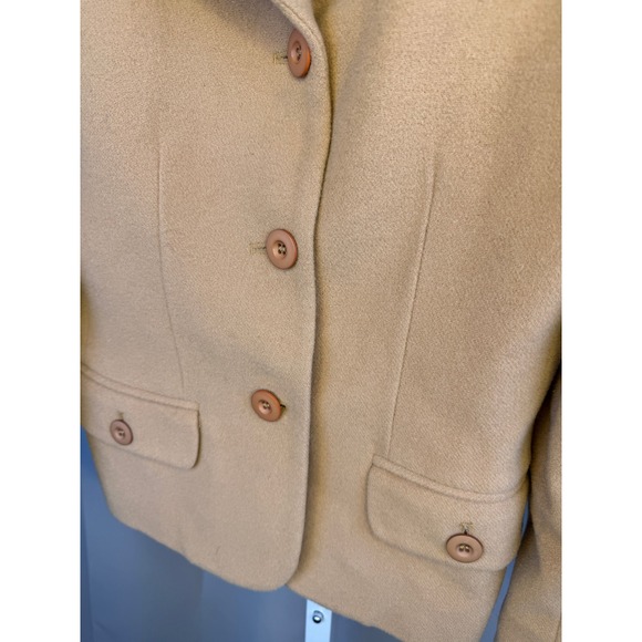 Vintage Tribal Sportswear Wool Cashmere Blazer Jacket Women's Tan 90s size 6 - Picture 3 of 8